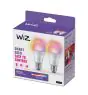 Pack duo 2x WiZ Smart LED E27 Poire Filament Dépolie 9W 806lm | Meilleur Rendu De Couleur - Dimmable - Remplacement 60W