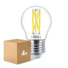 Lot 4x Philips MASTER LED Lustre E27 Boule Filament Claire 2.5W 340lm - 922-927 Dim To Warm | Meilleur Rendu De Couleur - Dimmable - Remplacement 25W